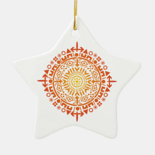 Primitive art-Sun custom ornament
