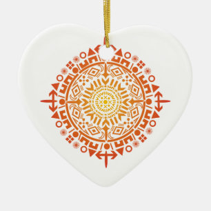 Primitive art-Sun custom ornament