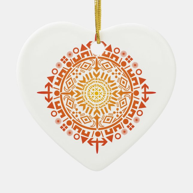 Primitive art-Sun custom ornament (Front)