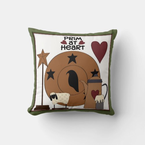 Primitive at Heart Country Sheep Decor Throw Pillow