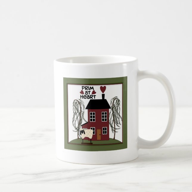Primitive at Heart Country Sheep & House Coffee Mug (Right)