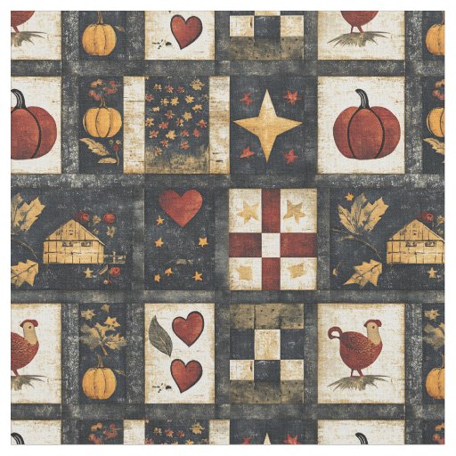 Primitive Autumn Quilt Pattern | Farmhouse Harvest Fabric