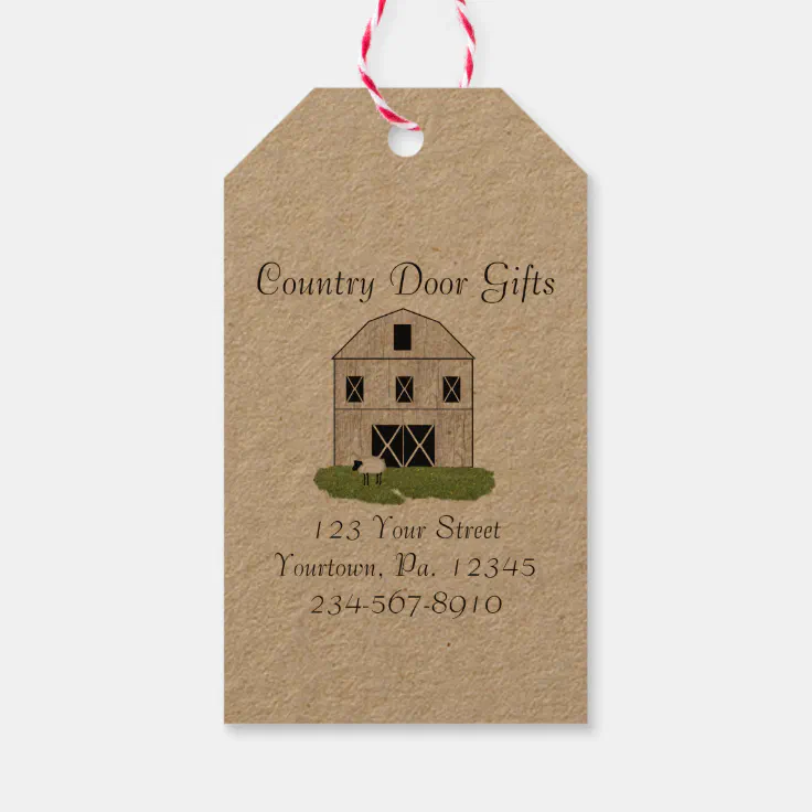 Primitive Barn Gift Tags | Zazzle