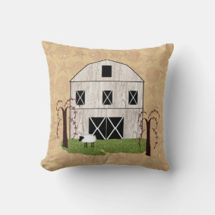 Primitive Barn Throw Pillow