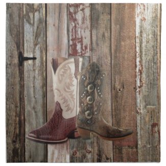 Western Cowboy Boot Cloth Napkin