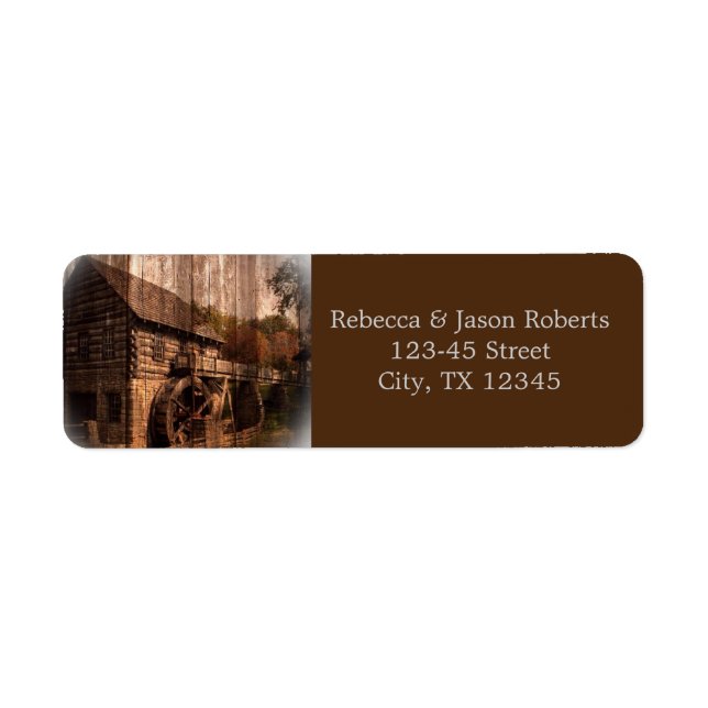 Primitive Barn Wood farmhouse wedding Label (Front)