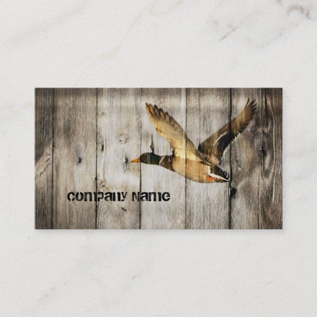 Primitive Barn wood Western Country mallard duck Business Card (Front)