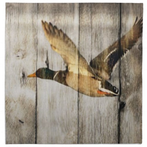 Primitive Barn wood Western Country mallard duck Napkin