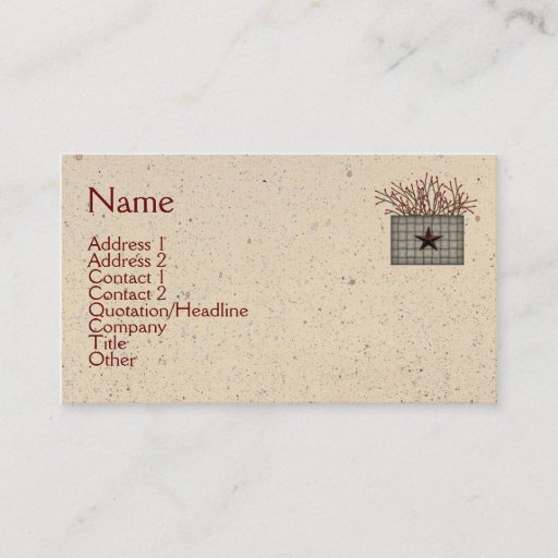Customizable Primitive Basket Business Card