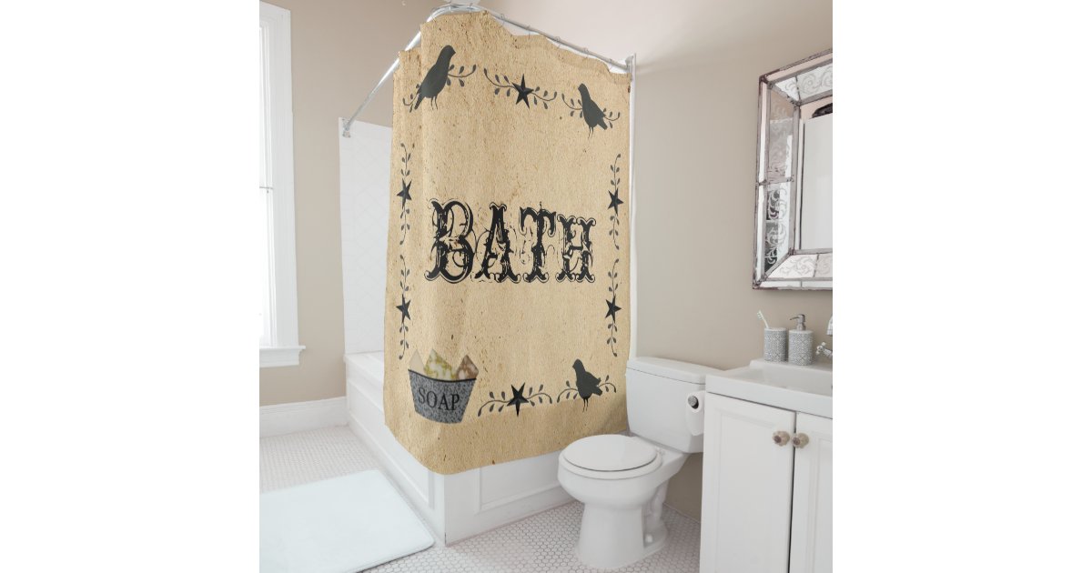 Primitive Bath Shower Curtain Zazzle