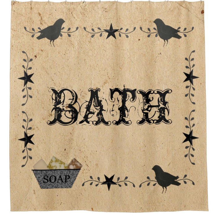 Primitive Bath Shower Curtain | Zazzle