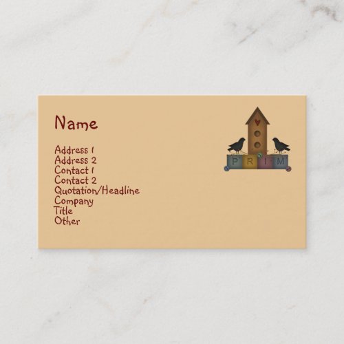 Primitive Birdhouse Business Card