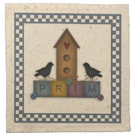 Primitive Birdhouse Napkin