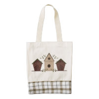Primitive Birdhouses HEART Tote Bag