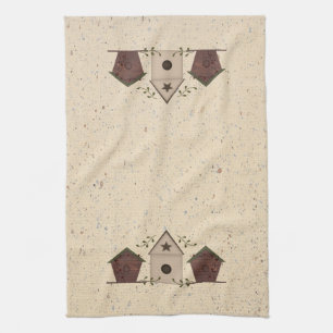 Primitive Birdhouses Kitchen Towel