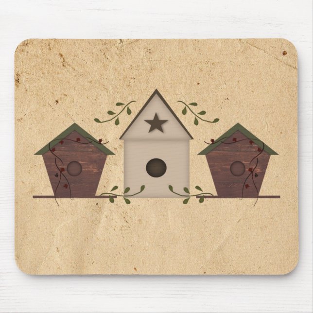 Primitive Birdhouses Mousepad (Front)