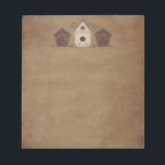 Primitive Birdhouses Notepad<br><div class="desc">This Primitive Birdhouses Notepad is great for your primitive or country style decor.</div>