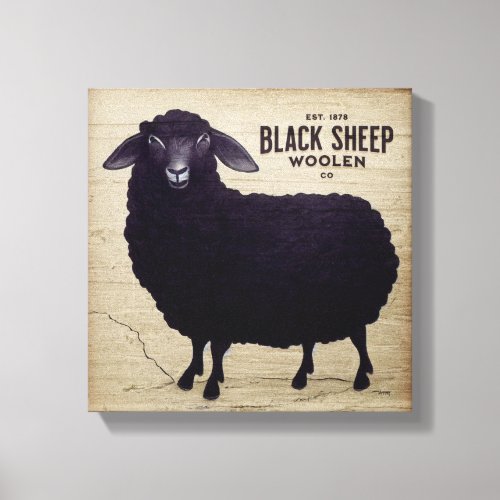 Primitive Black Sheep Woolen Co Canvas Print