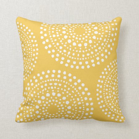 Primitive Boho Mosaic Pattern Yellow Throw Pillow