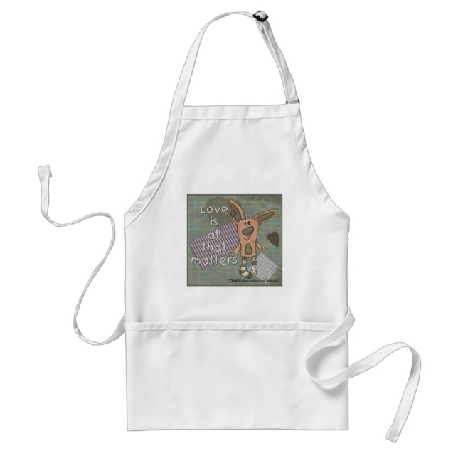 Primitive Bunny Adult Apron (Front)