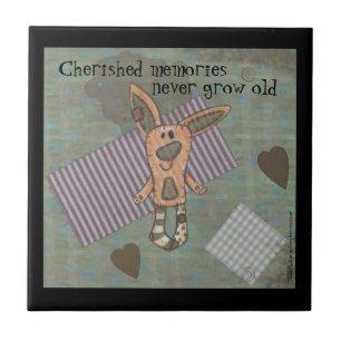 Primitive Bunny Ceramic Tile