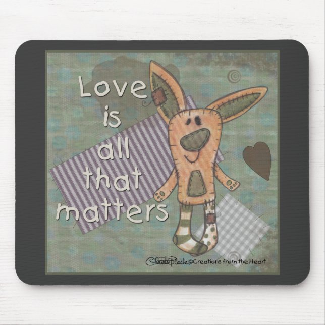 Primitive Bunny Mouse Pad (Front)