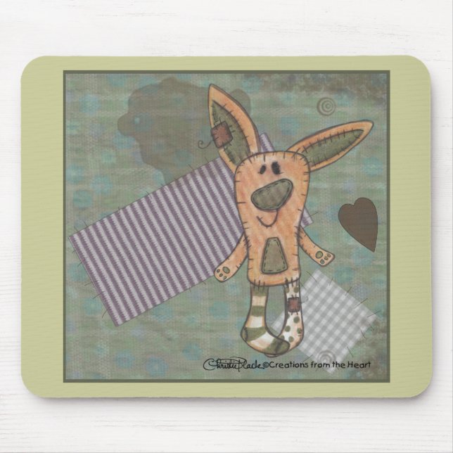 Primitive Bunny Mouse Pad (Front)