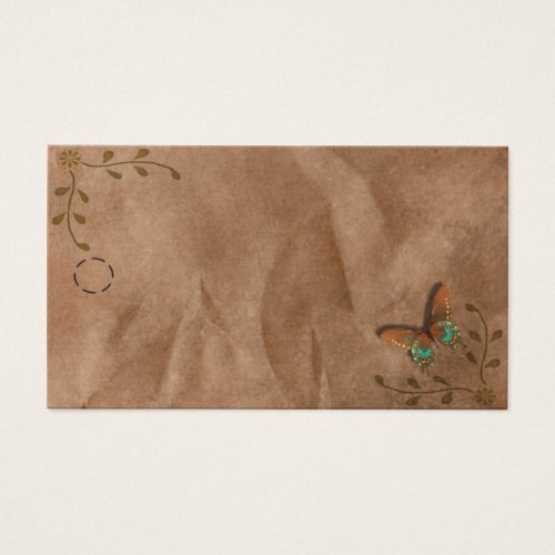 Primitive Butterfly Hang Tag Business Card Template