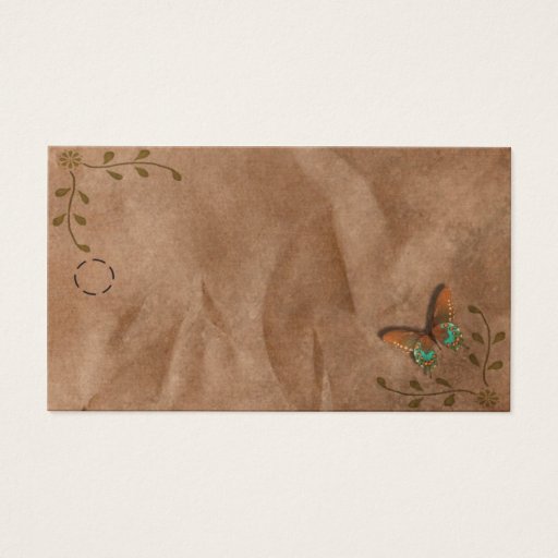 Customizable Primitive Butterfly Hang Tag Business Card Template
