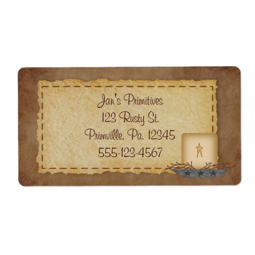 Primitive Candle Business Label