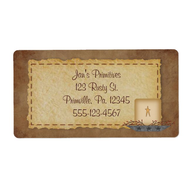 Primitive Candle Business Label (Front)