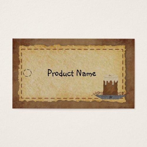 Primitive Candle Hang Tag Business Card Templates