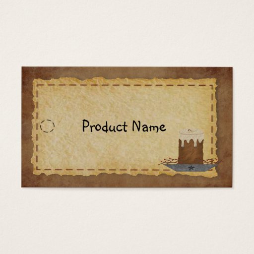 Customizable Primitive Candle Hang Tag Business Card Templates