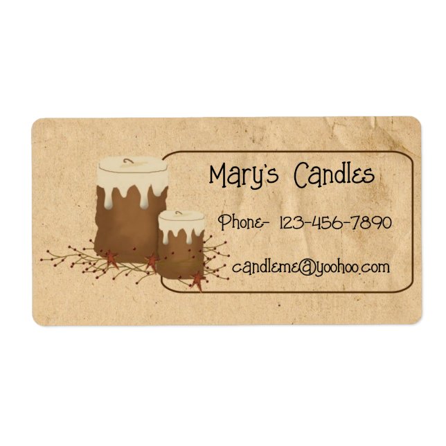 Primitive Candles Labels (Front)