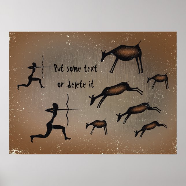 Primitive cave art horses custom poster print (Front)