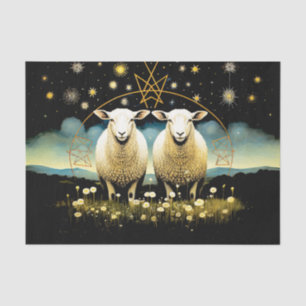 Primitive Celestial Sheep Decoupage Tissue Paper