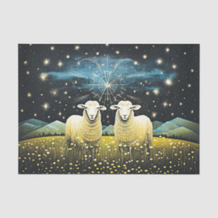 Primitive Celestial Sheep Decoupage Tissue Paper