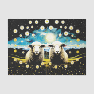 Primitive Celestial Sheep Decoupage Tissue Paper