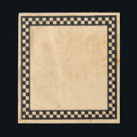 Primitive Check Notepad<br><div class="desc">This Old Paper Notepad with a black checkered border is great for your primitive or country style decor.</div>
