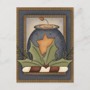 Primitive Christmas Postcard