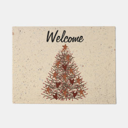 Primitive Christmas Tree Door Mat