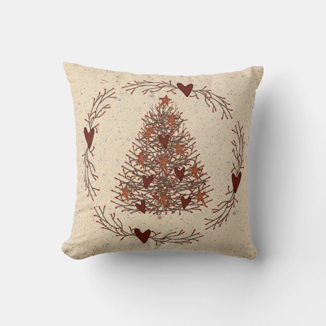 Primitive Christmas Tree Pillow (Front)