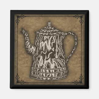 Primitive Coffee Pot Magnet. Magnet