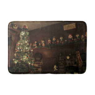 Primitive Colonial Country Christmas Holiday Bathroom Mat