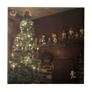 Primitive Colonial Country Christmas Holiday Ceramic Tile