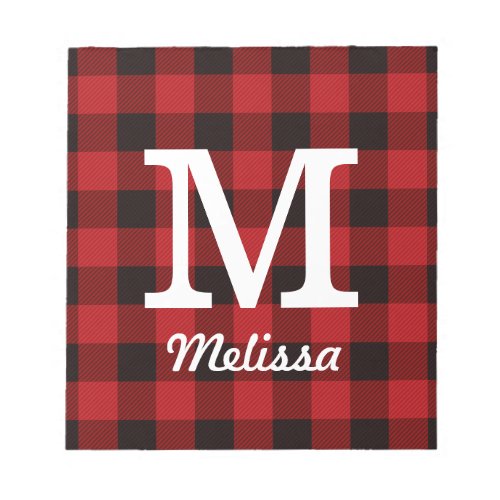 Primitive Cottage Red buffalo Plaid lumberjack Notepad