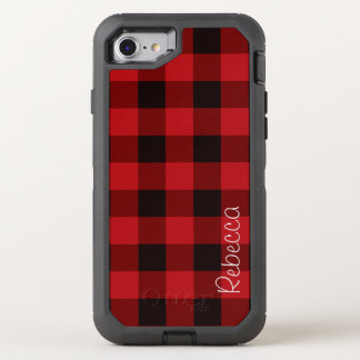 Primitive Cottage Red buffalo Plaid lumberjack OtterBox Defender iPhone SE/8/7 Case