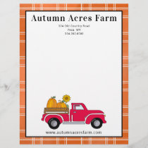 Primitive Country Autumn Acres Farm Letterhead