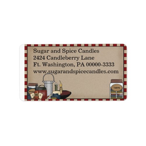Primitive Country Candle Return Address Label