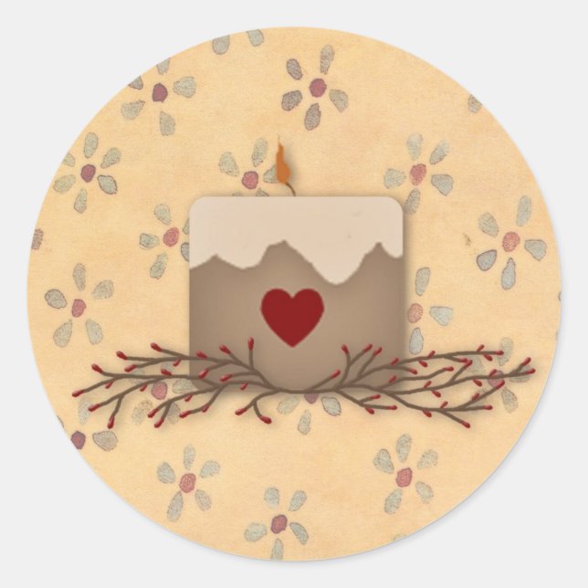 Primitive Country Candle Sticker (Front)
